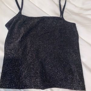 Brandy Melville Black Sparkly tank top